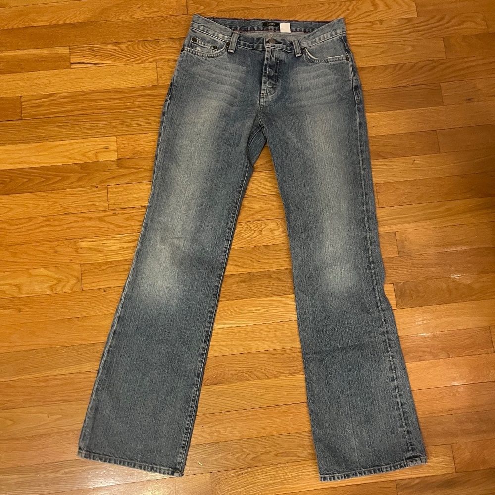 Vintage Classic J Crew 100% Cotton Button Fly denim blue jeans straight/boot fit